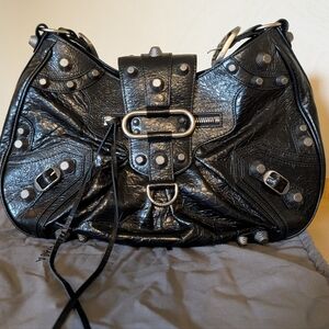 Leather shoulder Bag With Studs
